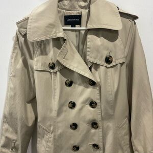 London Fog Khaki Double-Breasted Trench Coat